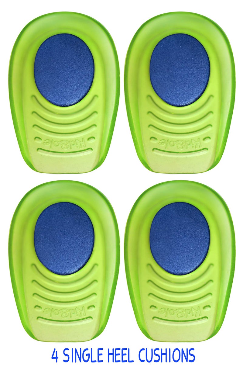 KidSole el + أكواب كعب ممتصة للصدمات من الإسفنج الذكي للأطفال ذوي الكعب الحساس ومحفزات الكعب وألم عام في القدم أو الكاحل، زوجان من 4 أكواب كعب فردية (مقاس الأطفال 3-7) - Image 4